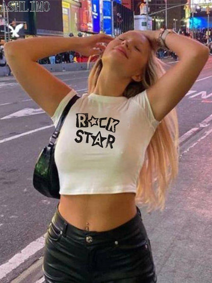 Rock Star Cropped Tee - Grlfriend Club