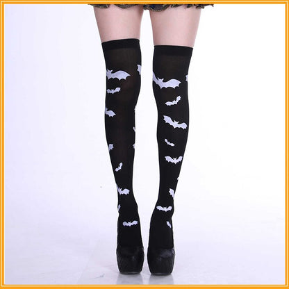 Skull Print Knee Highs and Gloves Sets - Grlfriend Club