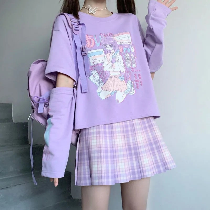 Cutout Pastel Glitch Anime Tee - Grlfriend Club