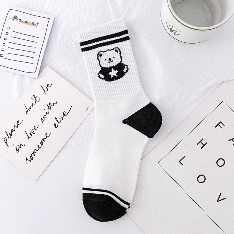 Retro Cute Bear Socks - Grlfriend Club