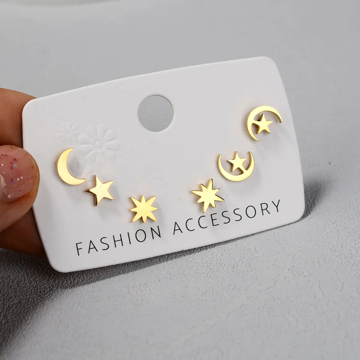 Stainless Steel Earrings Small Cute Butterfly Star Moon Heart Stud Earrings Set Punk Piercing Earing Women's Minimalist Jewelry