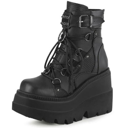 Punk Wedge Platform Boots - Grlfriend Club