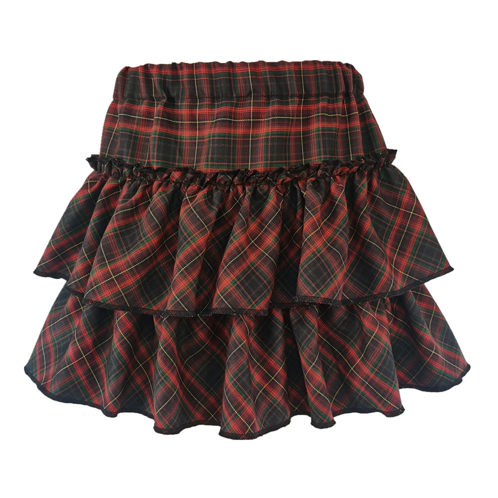 Plaid Ruffle Skirt - Grlfriend Club