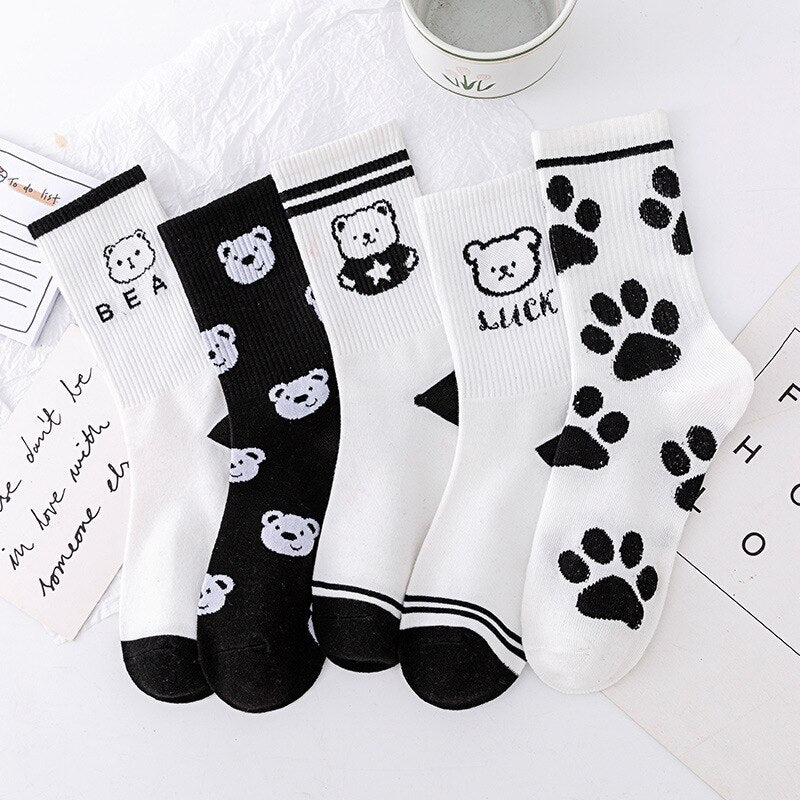 Retro Cute Bear Socks - Grlfriend Club