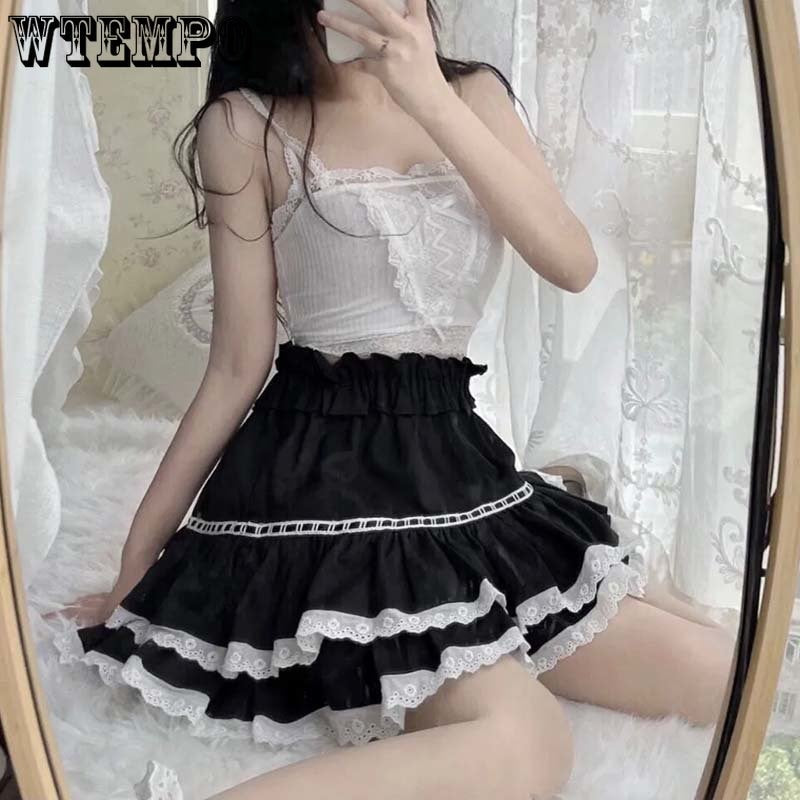 Sweet Lolita Black Ruffled Skirt - Grlfriend Club