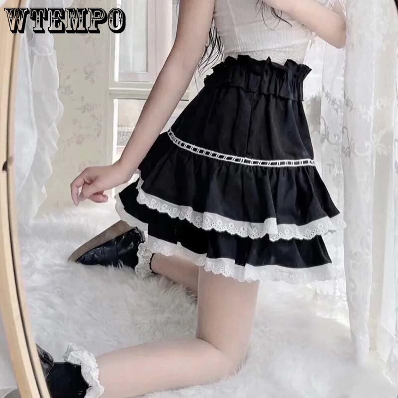 Sweet Lolita Black Ruffled Skirt - Grlfriend Club