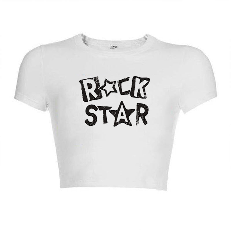 Rock Star Cropped Tee - Grlfriend Club