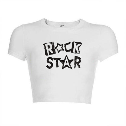 Rock Star Cropped Tee - Grlfriend Club