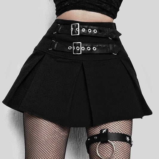 Double Belted Skater Skirt - Grlfriend Club