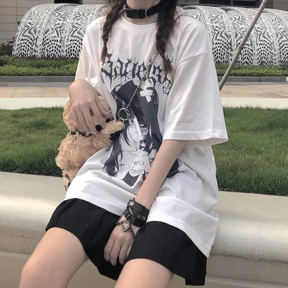 Oversized Anime T-Shirt - Grlfriend Club