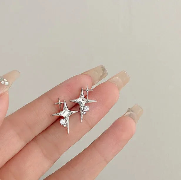 Fashion Goth Harajuku Vintage Cute Y2k Star Bowknot Moon Earrings Women Girl Aesthetic 90s EMO Jewelry Accessories