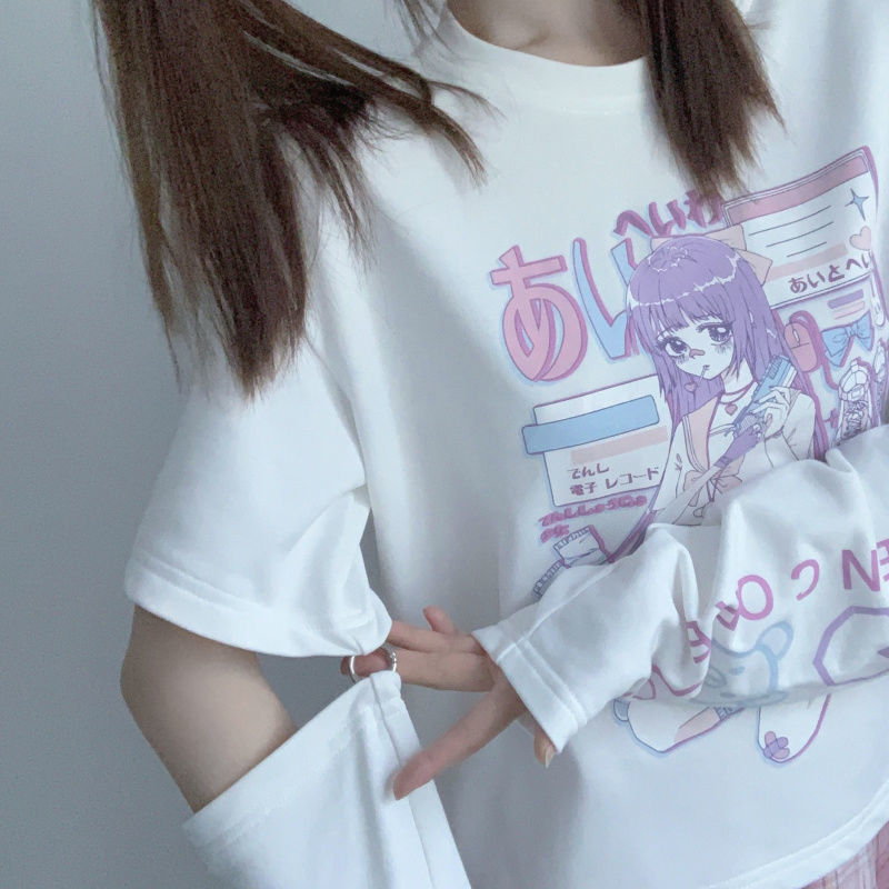 Cutout Pastel Glitch Anime Tee - Grlfriend Club