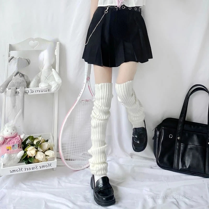 Knee-High Knitted Leg Warmers - Grlfriend Club