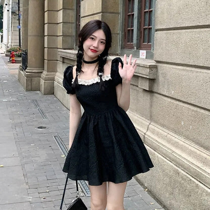 Backless Black Dress with Bow - Grlfriend Club