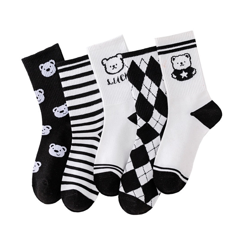 Retro Cute Bear Socks - Grlfriend Club