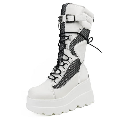 Punk Wedge Platform Boots - Grlfriend Club