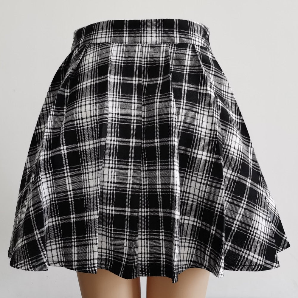 Strappy Asymmetrical Plaid Skirt - Grlfriend Club