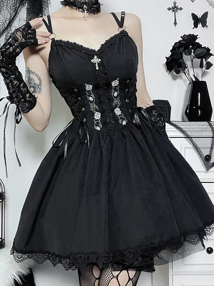 Gothic Corseted Summer Dress - Grlfriend Club