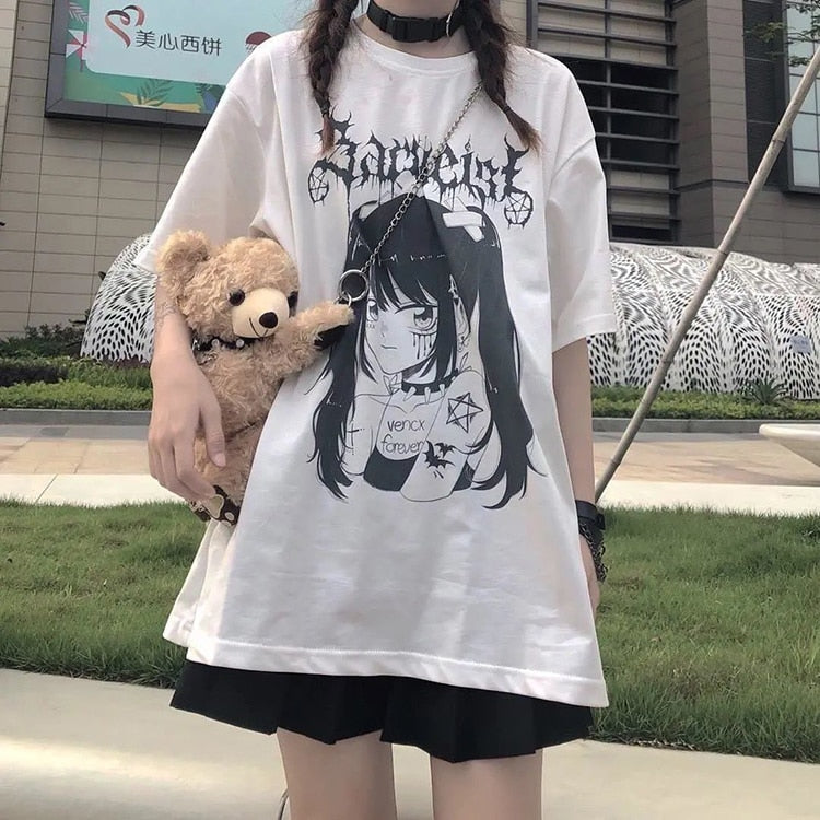 Oversized Anime T-Shirt - Grlfriend Club