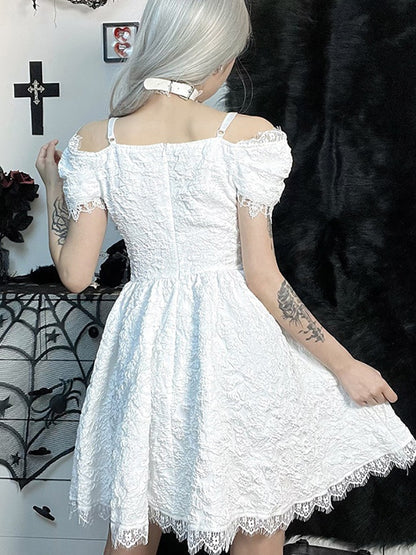 Gothic Lace Jacquard Dress - Grlfriend Club