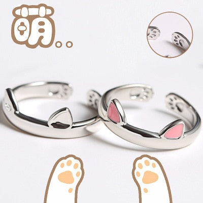 Silver Cat Ear Ring - Grlfriend Club