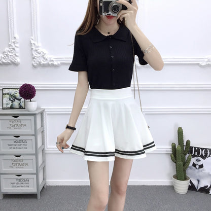 ALSOTO Summer Style Sexy Skirt for Girl Korean Skirts Womens Faldas Anti emptied saia lady Skater pleated mini Skirt tutu - Grlfriend Club