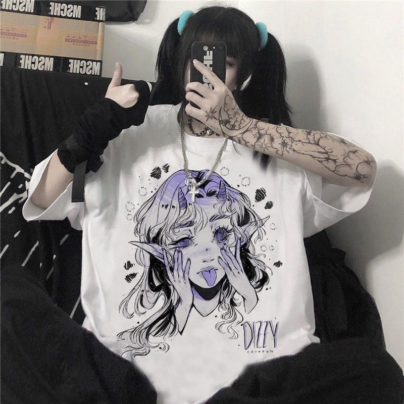 Kawaii Pastel Ink Print T-shirts - Grlfriend Club