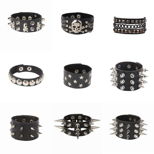 Punk Leather Bracelet - Grlfriend Club